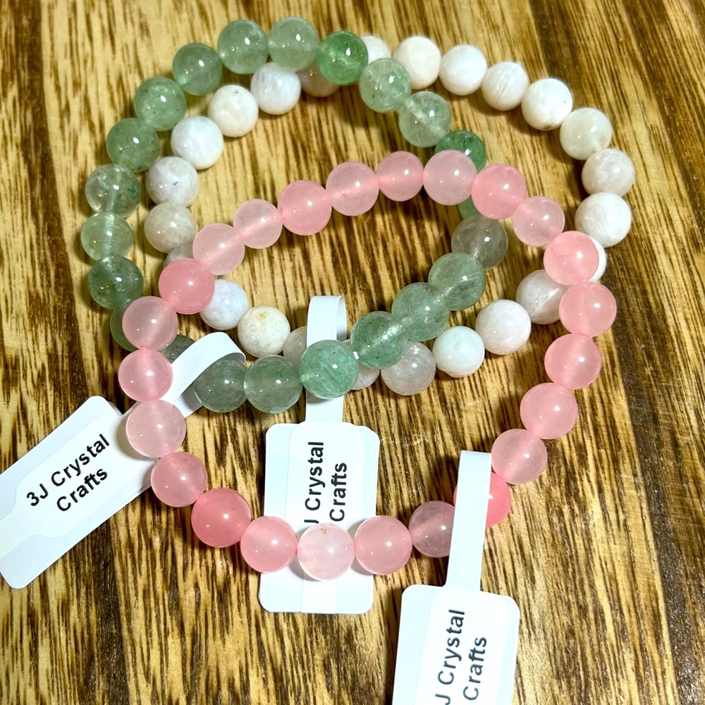 3pcs Set for Pisces Zodiac Sign Healing Crysral Stretch Bracelets